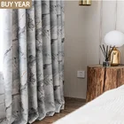 Современные шторы для гостиной, столовой, спальни, Мраморная графика, двусторонняя легкая ткань с принтом, французские окна для дома