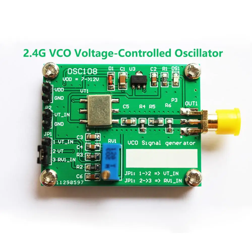 

New 2.4GHz VCO RF Signal Generator Module RF Microwave VCO Voltage Controlled Oscillator 2.4G