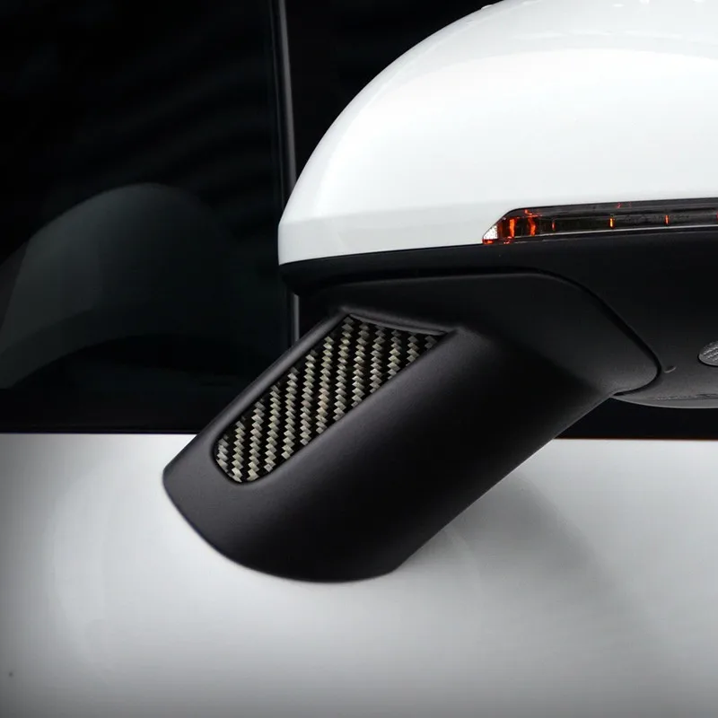 

Car Exterior Rearview Mirror Panel Decoration Sticker Trim For Porsche Macan 2015-18 Carbon Fiber Style Anti-Collision Decals