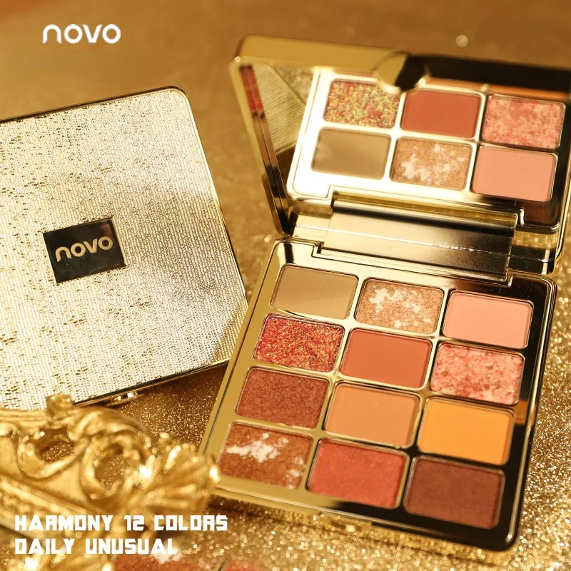 

Luxurious 12-color Pearlescent Eyeshadow Palette Matte Feminine Cosmetics Cute Makeup Palette Water Proof Beauty Nature Novice