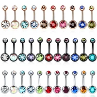 510pcs surgical steel crystal belly button ring bar navel piercing set mix piercings ombligo jewelry
