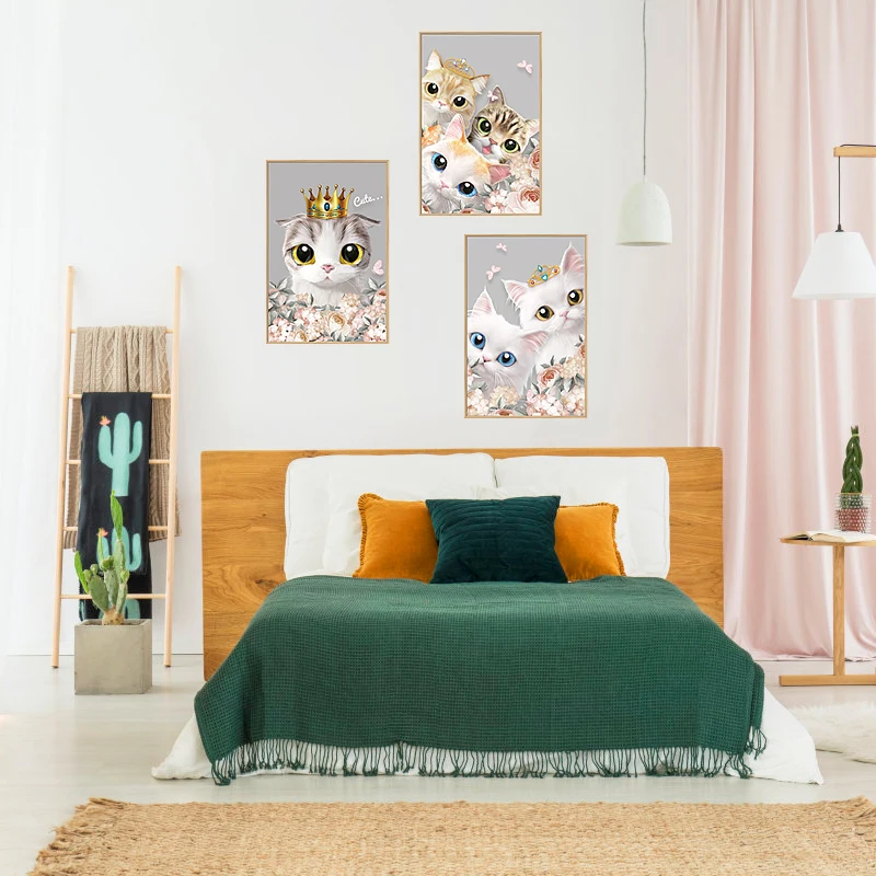 

Cartoon Cat Fish Wall Decal Living Room Removable Mural For Kids Rooms Home Decor Wall Decal Home Decor