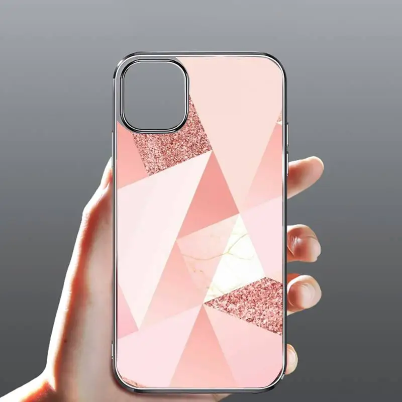 

Geometric Marble Phone Case Transparent for iPhone Samsung 11 12 6 7 8 9 30 Pro X Max XR Plus lite