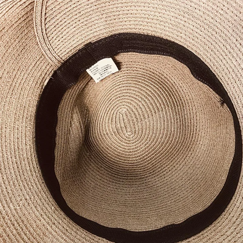 

Fashion Wave Pattern Summer Sun Hats Wide Brim Straw Hat Foldable Beach Hat Adjustable UV Sun protection Female Bucket Cap New