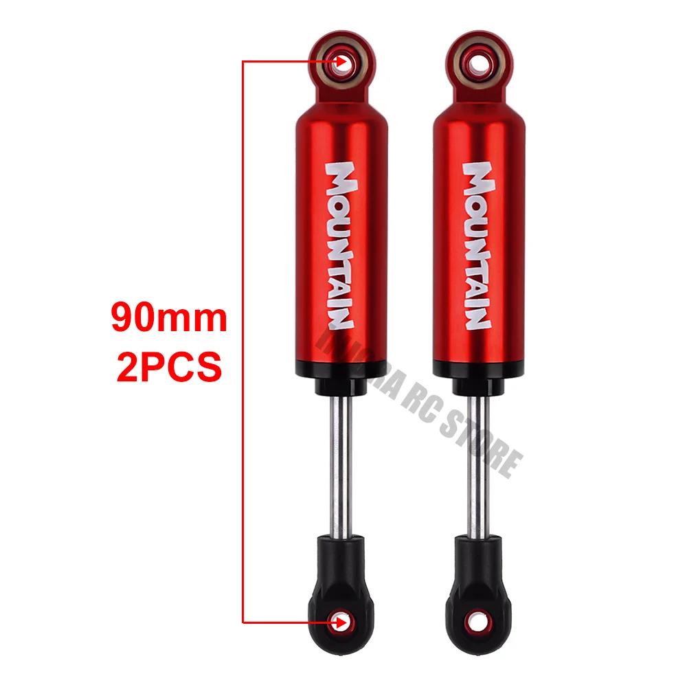 2PCS 90mm Red 2 шт. металлический амортизатор встроенный Весна 90/100/110/120 мм для 1/10 RC Рок Гусеничный и грузовик осевой SCX10 TRX-4 D90 RC Запчасти - Цвет: 2PCS 90mm Red
