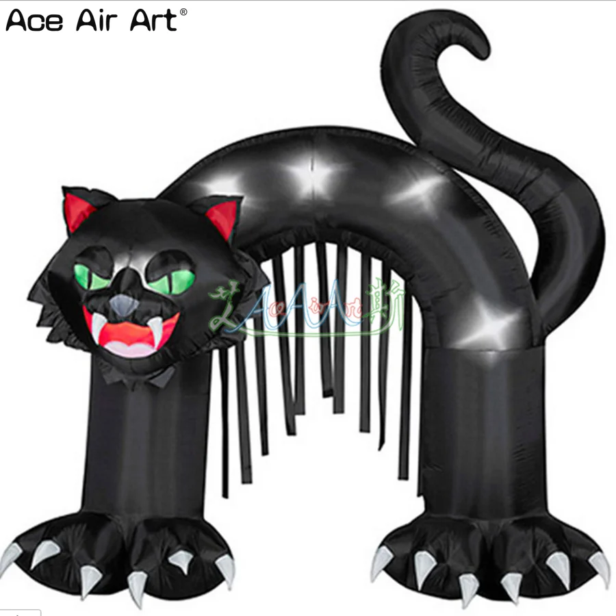 

Super Quality Halloween Inflatable Arch Rave Party Black Cat Type Pop up Etrance Archway With Rag For Home Yard China Supply