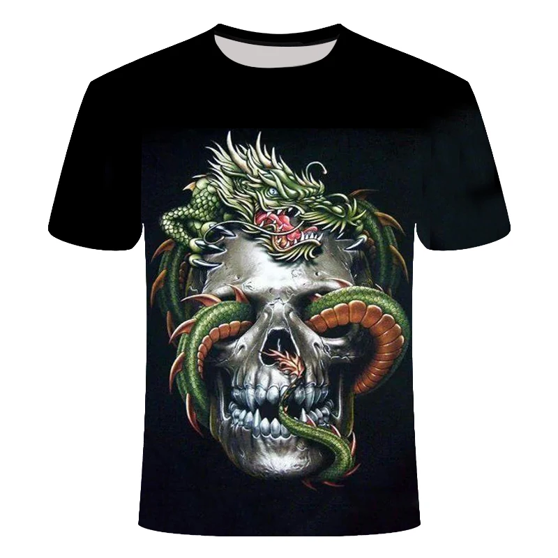 2018 NEW 3d skull poker funny t shirts Men HOT Brand Mens Casual 3D Printed T shirt Clothes tshirt summer top Asian size | Мужская