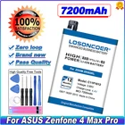 Аккумулятор LOSONCOER для ASUS Zenfone 4 Max Pro Plus, X00ID, ZC554KL, Zenfone 3 Zoom, ZE553KL, Z01HDA, 7200 мА  ч
