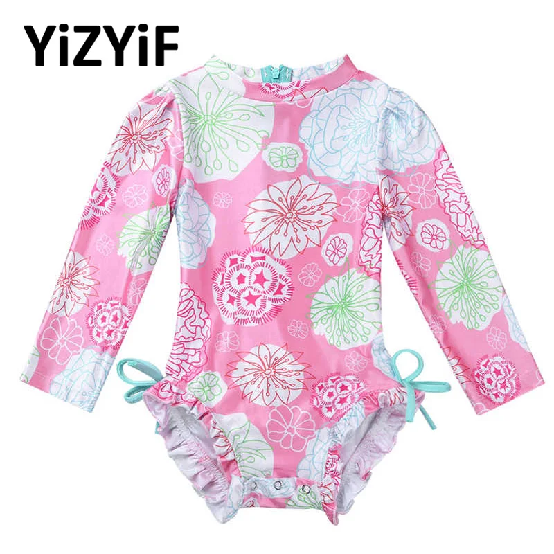 Купальник-бикини для маленьких девочек купальный костюм с цветочным принтом