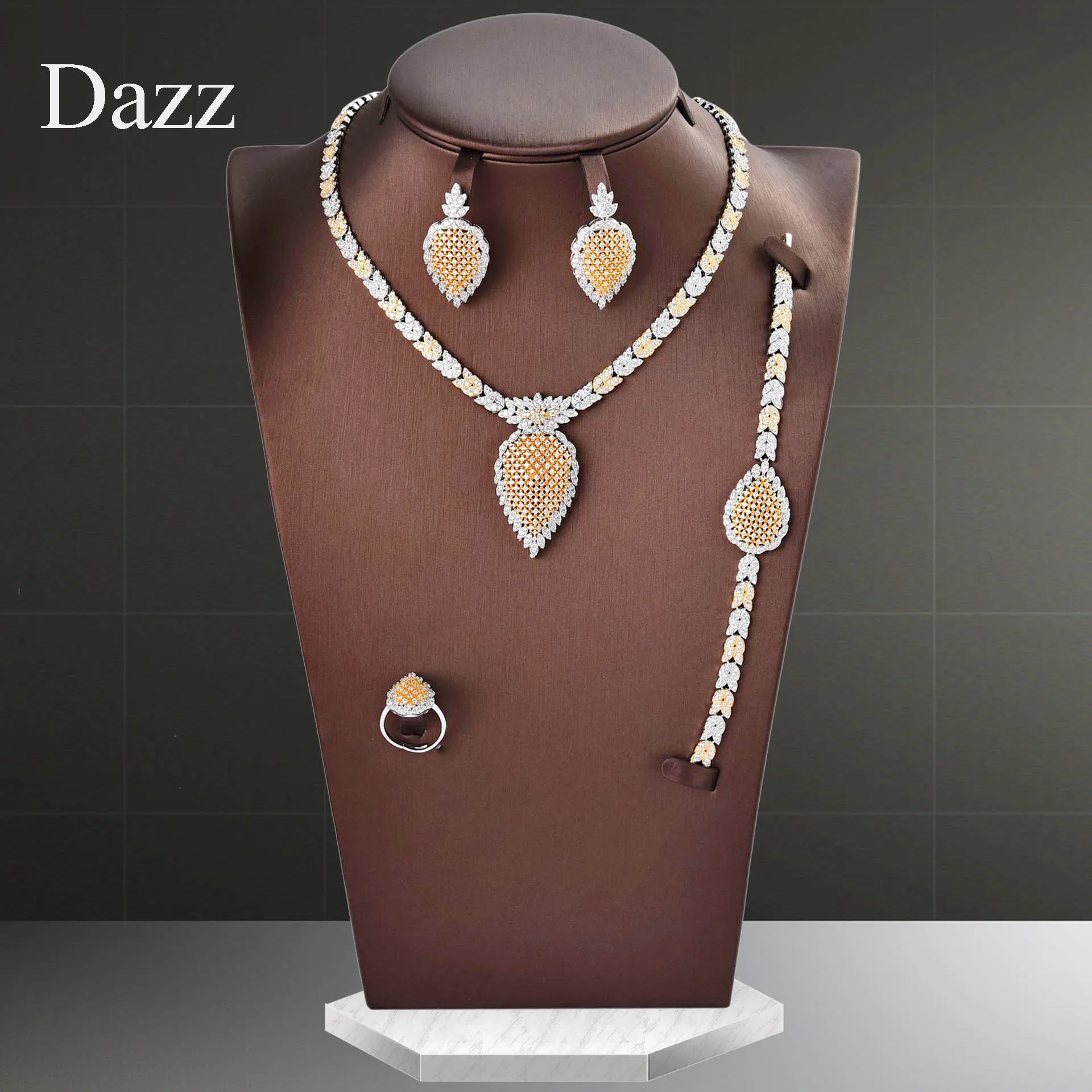 Роскошное ожерелье Dazz с листьями растений Нигерия комплект ювелирных изделий