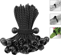 50pcs ball bungee cords heavy duty elastic cord ball bungee canopy tie downs tarp bungee with balls for camping shelter cargo