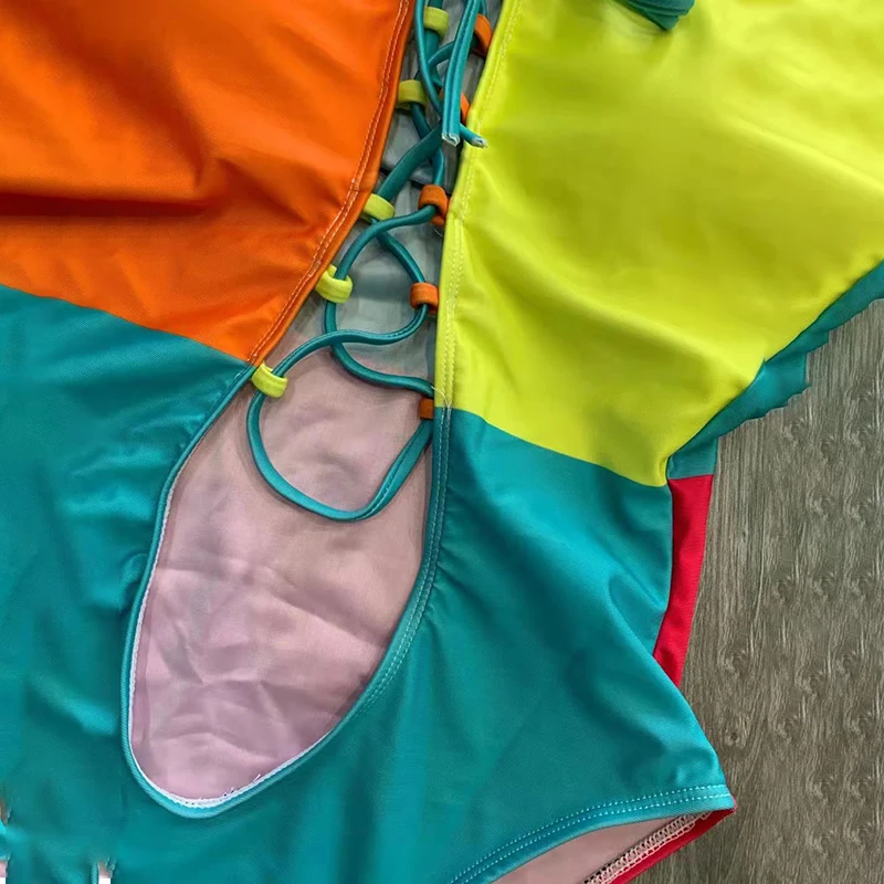 Купальник в стиле пэчворк 2021 женский слитный купальник новый купальный костюм