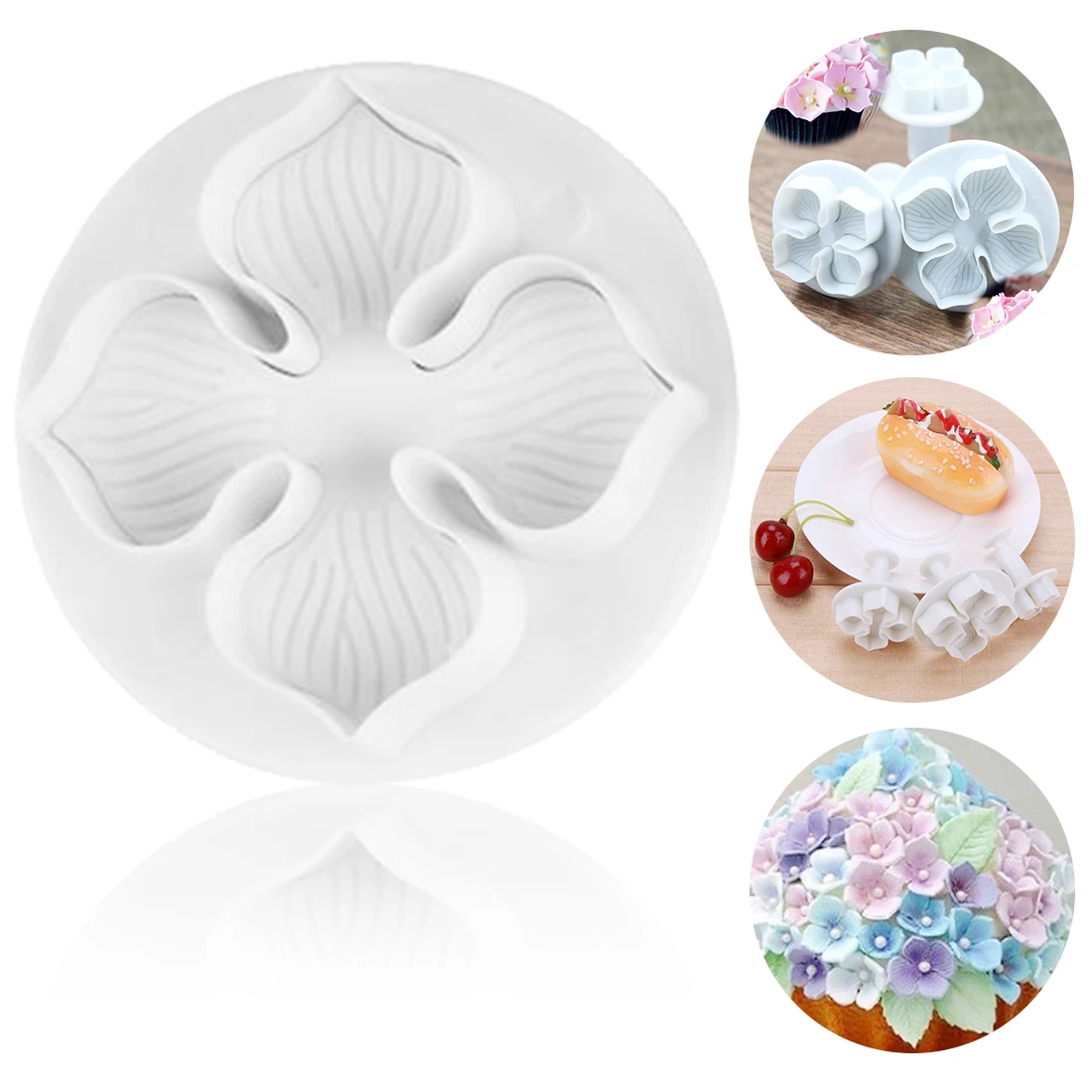 Резак для цветов 3 шт. пластиковый Плунжер гортензии резак помадки сахарной