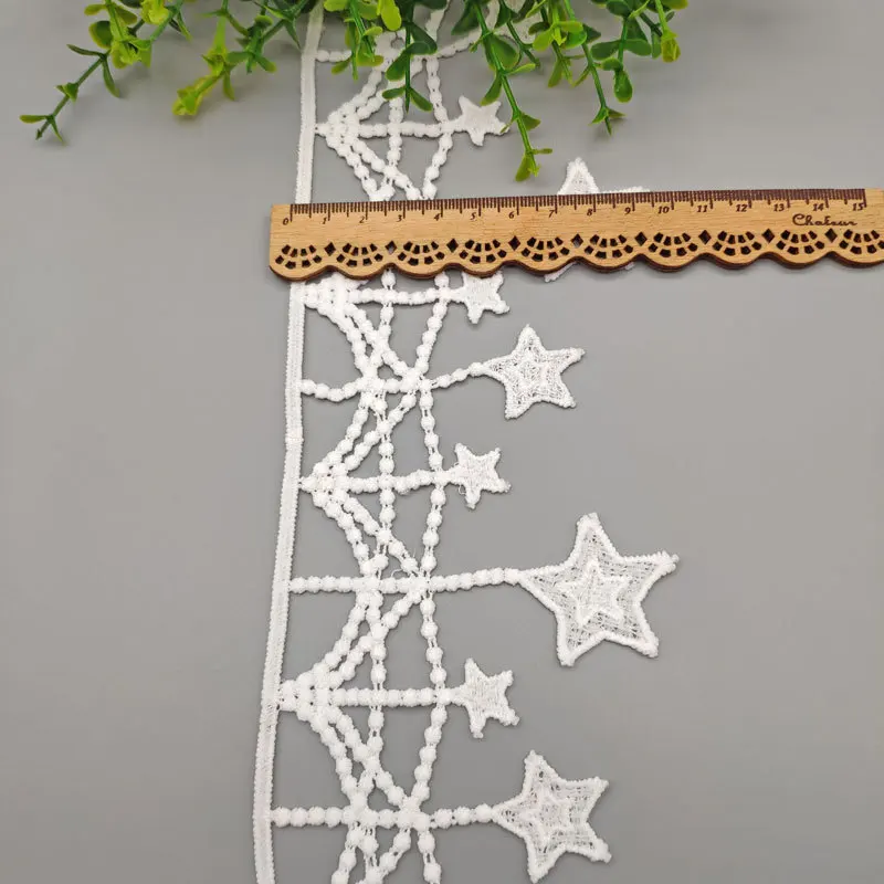 95 мм выдалбливают звезда вышитая белая кружевная Лента Сделай Сам швейная ткань