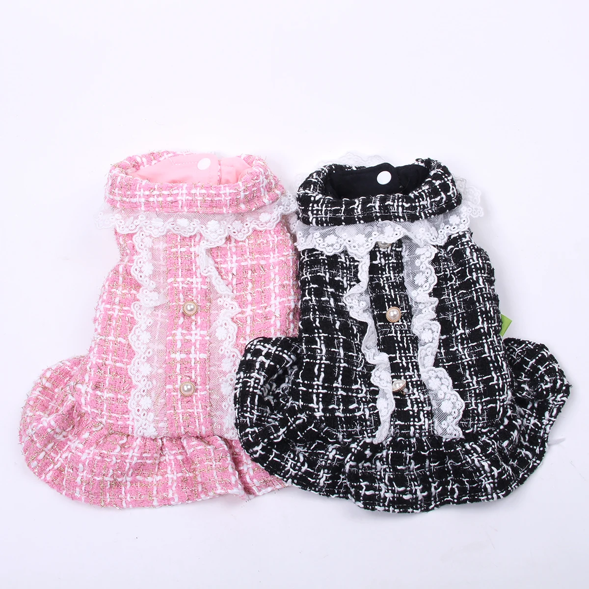 

Зимнее платье с капюшоном для собак и кошек, клетчатая дизайнерская юбка для щенков, теплая одежда