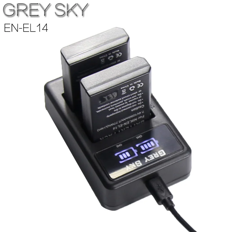 2 шт. EN-EL14 EN-EL14a ENEL14 RU EL14 EL14a Батарея+ ЖК-дисплей USB Dual Зарядное устройство для Nikon D3100 D3200 D3300 D5100 D5200 D5300 P7000