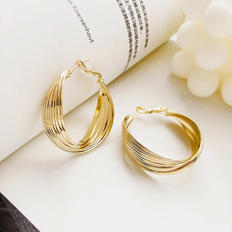 

BLIJERY Trendy Gold Color Multilayer Thick Metal Circle Earring for Women Brincos Geometric Statement Hoop Earrings Jewelry Gift