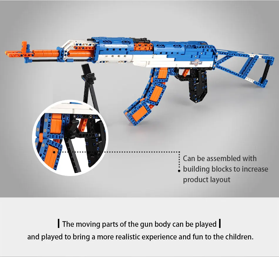 Снайперская винтовка револьвера пистолет строительные блоки 498 шт. Ak47 Swat военное