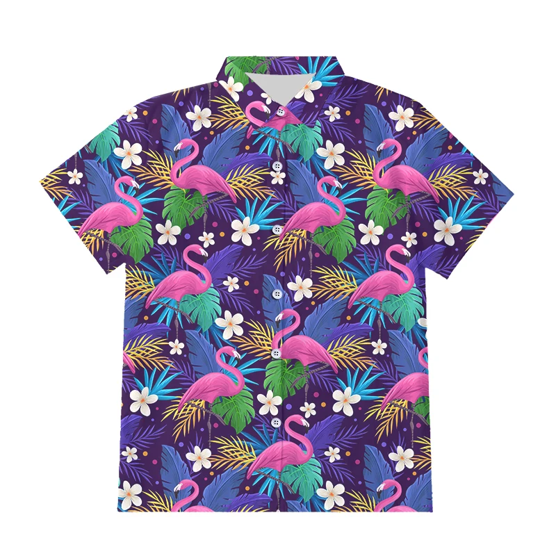 Гавайская Мужская рубашка на пуговицах Повседневная пляжная сорочка с принтом