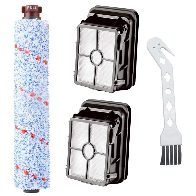 

1 Pack Multi Surface 1868 Brush Roll and 2 Pack 1866 Vacuum Filter Compatible for Bissell Crosswave 1785 2306 Series