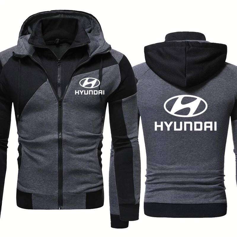 

Fashion Winter Men's Hoodie Hyundai Motor Car logo printing high quality Keep warm cotton Casual Thicken Men's fake two clothing