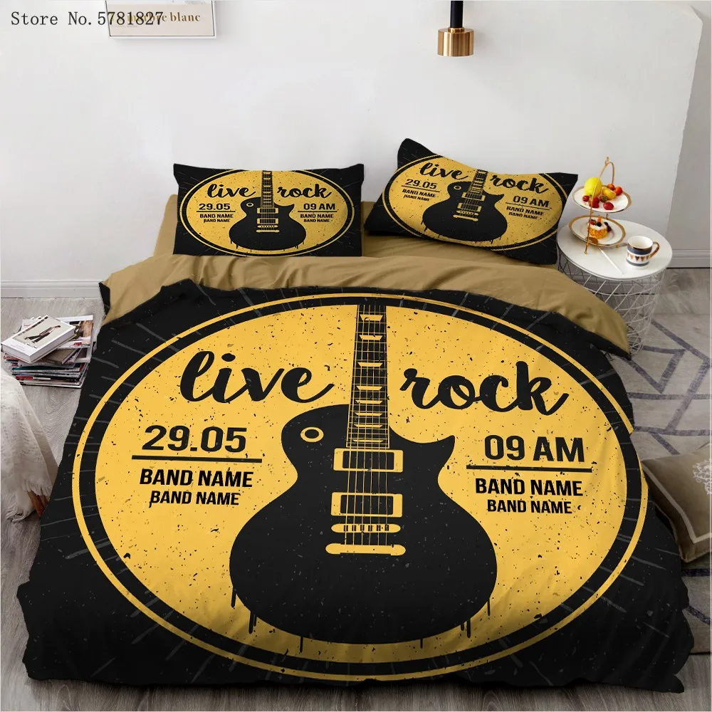 

2/3 Pieces Violin Music Bedding Set Musical Instrument Duvet Cover Single Queen King Bed Quilt Cover Home Textile Bed Cover Set