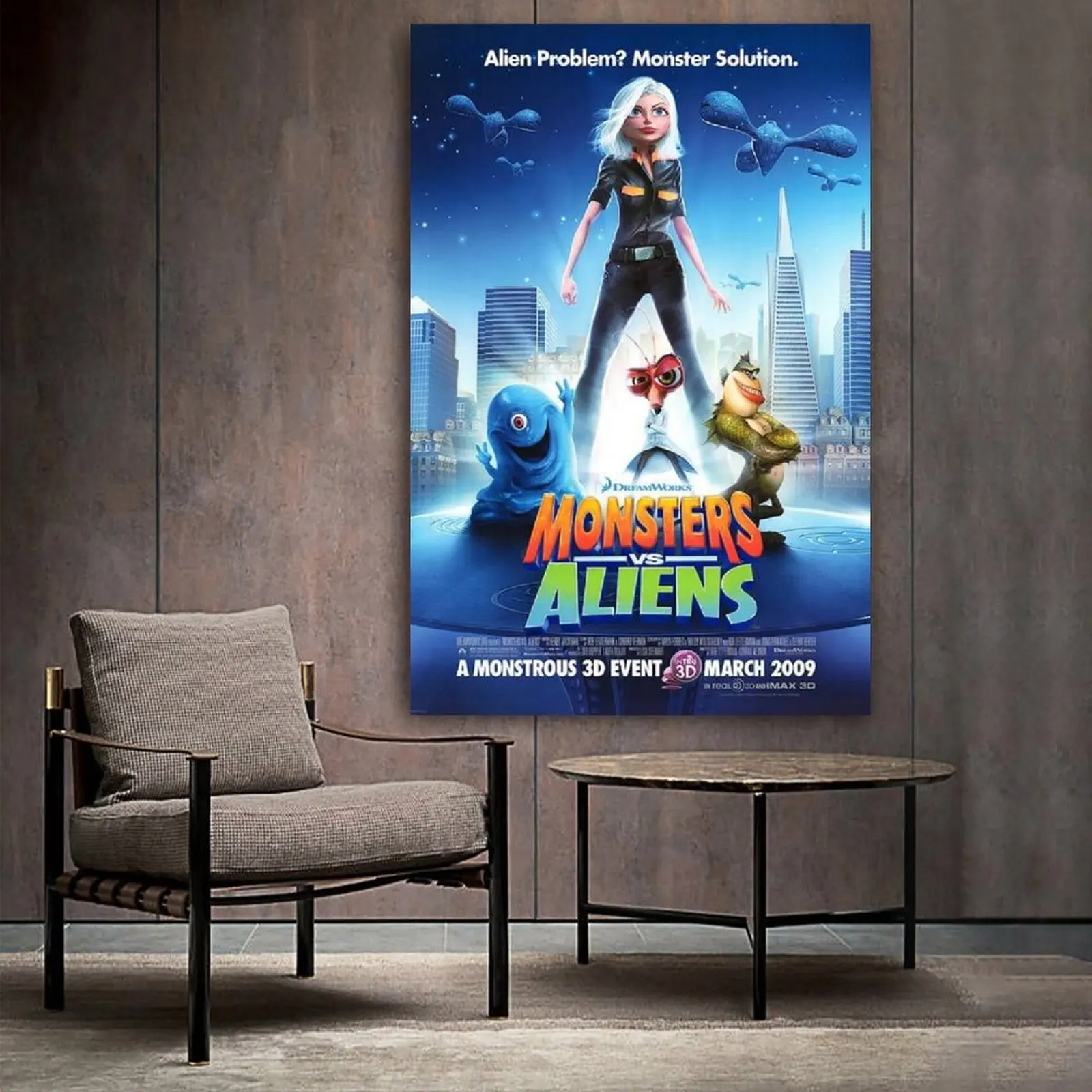 

Monsters Vs. Aliens Movie & TV Poster Decorative Painting Canvas Wall Art Living Room Posters Bedroom Painting