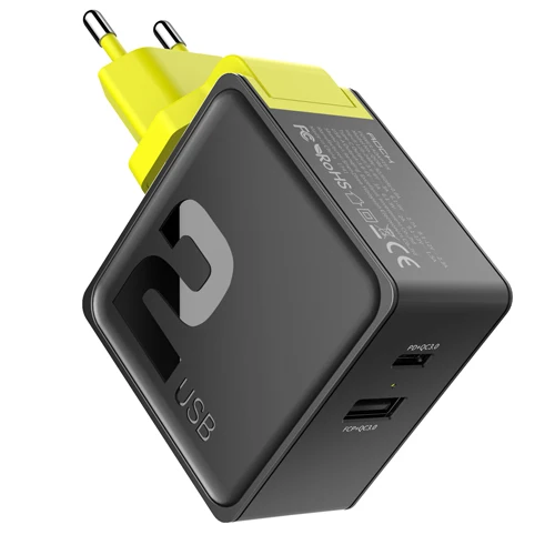Дорожное зарядное устройство Rock USB PD для samsung S10 Note 10 Plus, 2 в 1, складное зарядное устройство для телефона с европейской вилкой для iPhone 11 Pro Max - Тип штекера: EU Plug