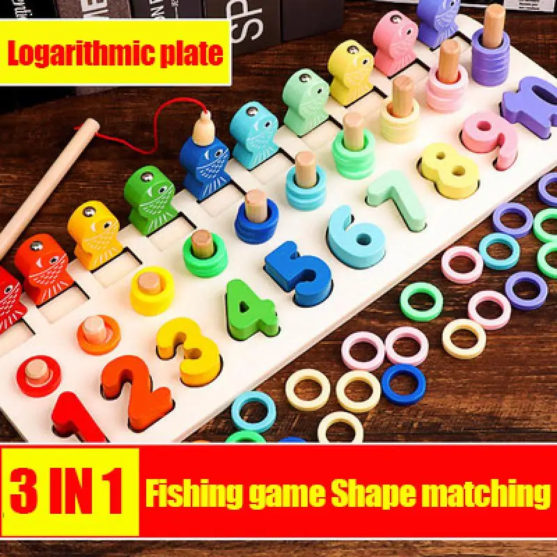 

Fishing Three-in-one Number Board Number Shape Matching Cognitive Mathematics Teaching Aid Montessori Intellectual Toys