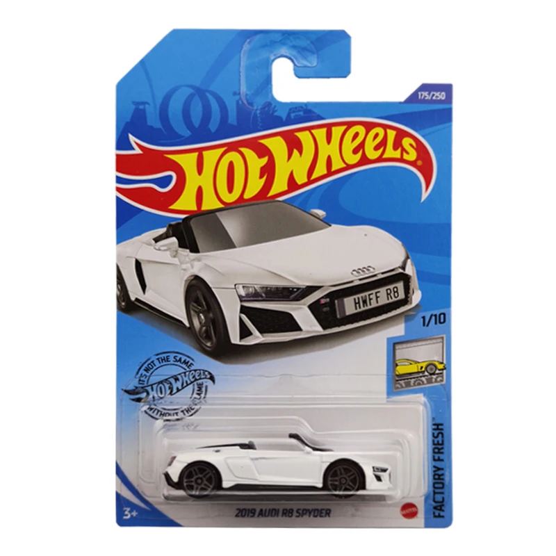 

Популярный маленький спортивный автомобиль Hotwheels Audi Convertible 2019 AUDI R8 SPYDER, игрушечные автомобили из сплава для детей, коллекционные подарки