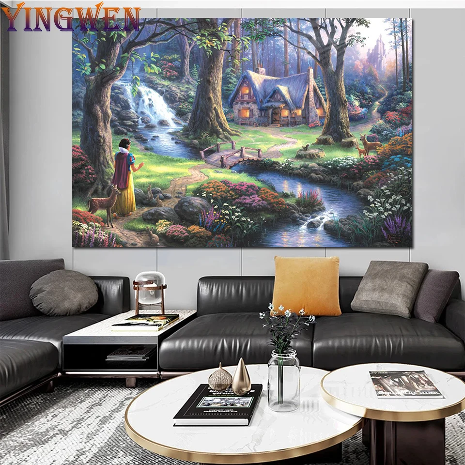 

5D DIY Diamond Painting Cabin In The Forest Cross Stitch Set Full Diamond Embroidery Crystal Art Mosaic Rhinestone Picture Decor