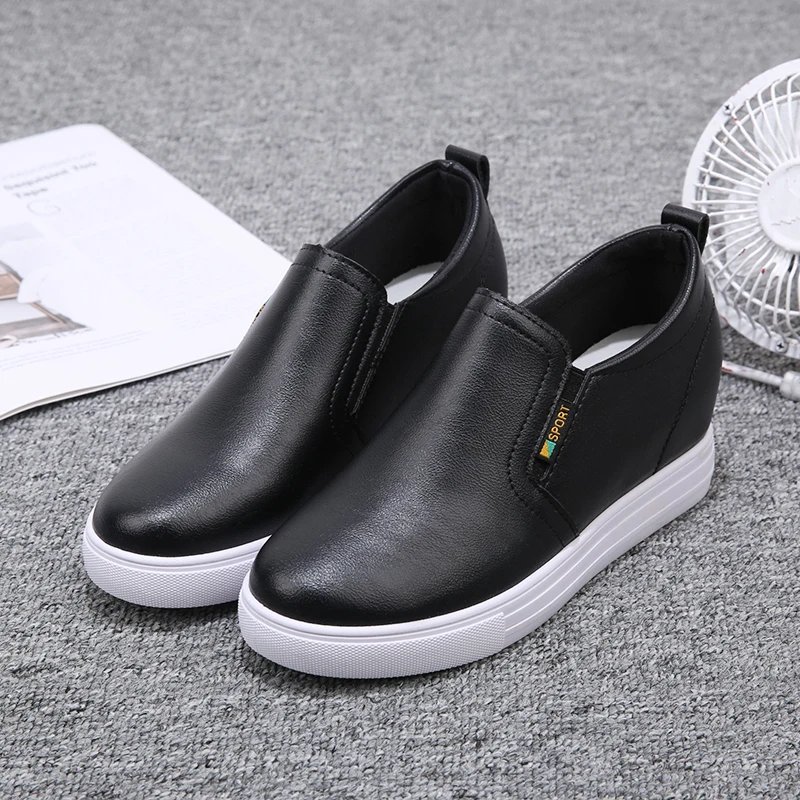 Pupuda/обувь на танкетке Женская черная обувь платформе Женские модные белые