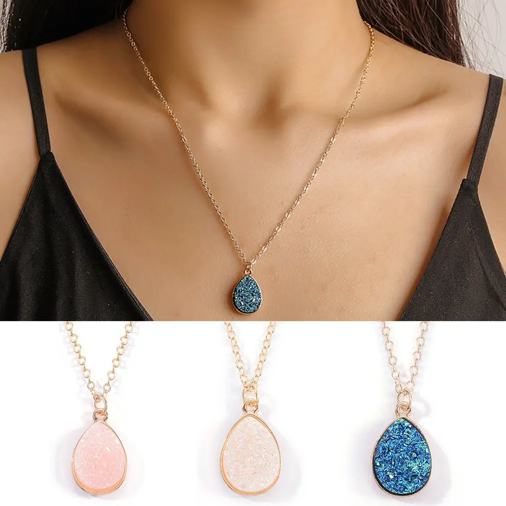 Новинка 2019 колье с подвеской в форме капли каменное ожерелье s &amp Кулоны для