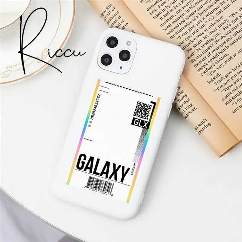 

Label Air Tickets Phone Case For Iphone 12 Pro Max Mini 11 Pro XS MAX 8 7 6 6S Plus X 5S SE 2020 XR Candy White Silicone Cases