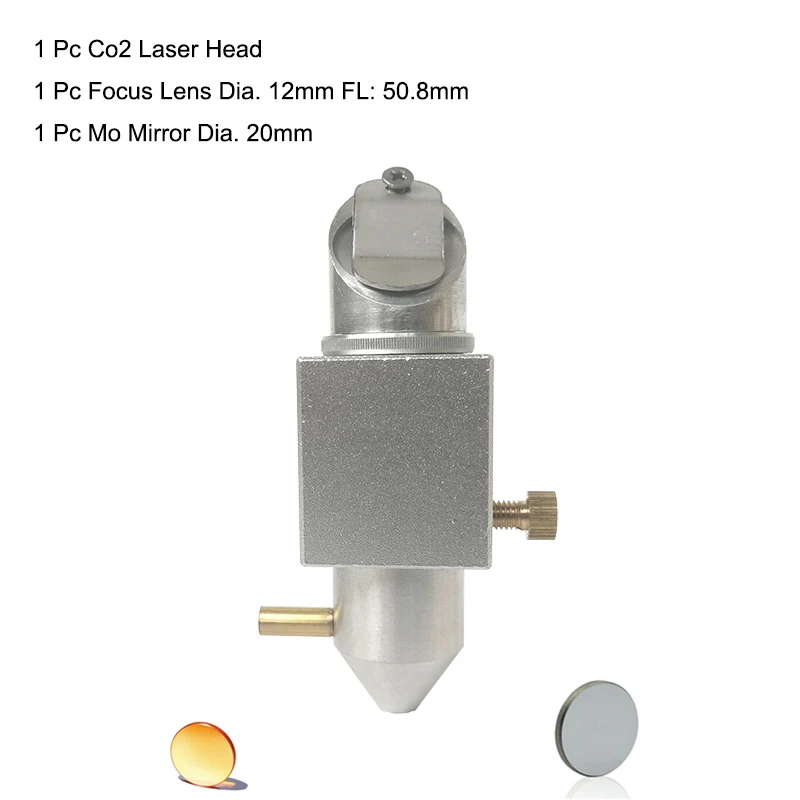 Набор лазерных головок CO2 для лазерной гравировки и резки 2030 4060 K40 + зеркало Mo 20 мм + объектив Si Znse 12 мм фокусное расстояние 50,8 мм от AliExpress RU&CIS NEW