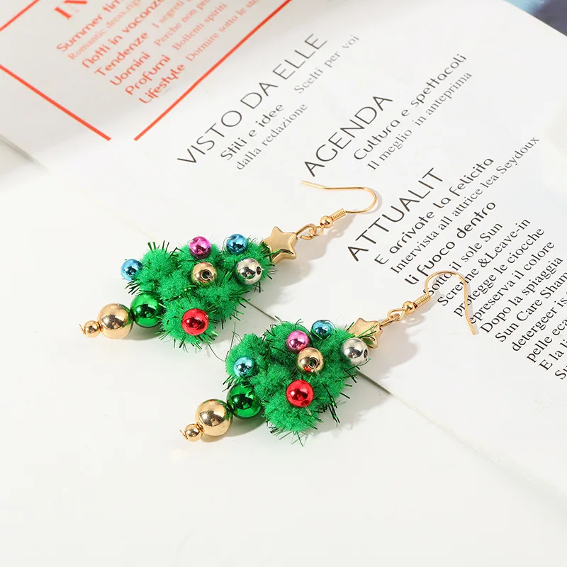 Серьги подвески в виде рождественской елки для женщин и девушек ювелирные