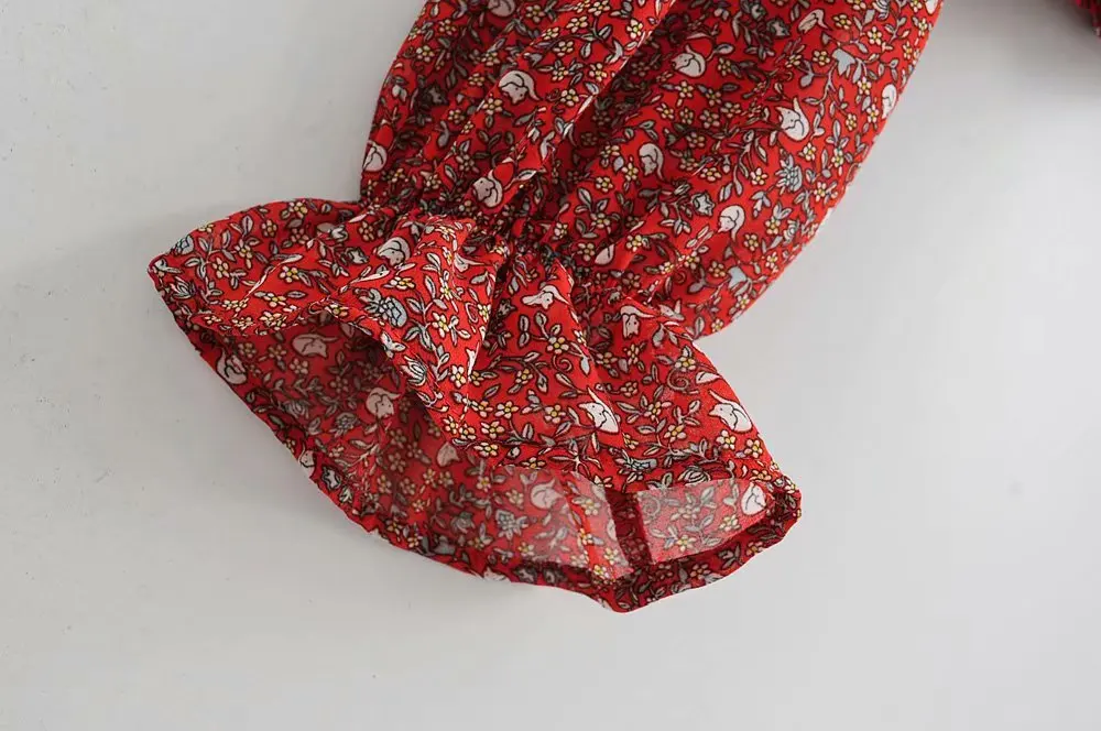 2019 Женские винтажные повседневные короткие блузки с v образным вырезом и