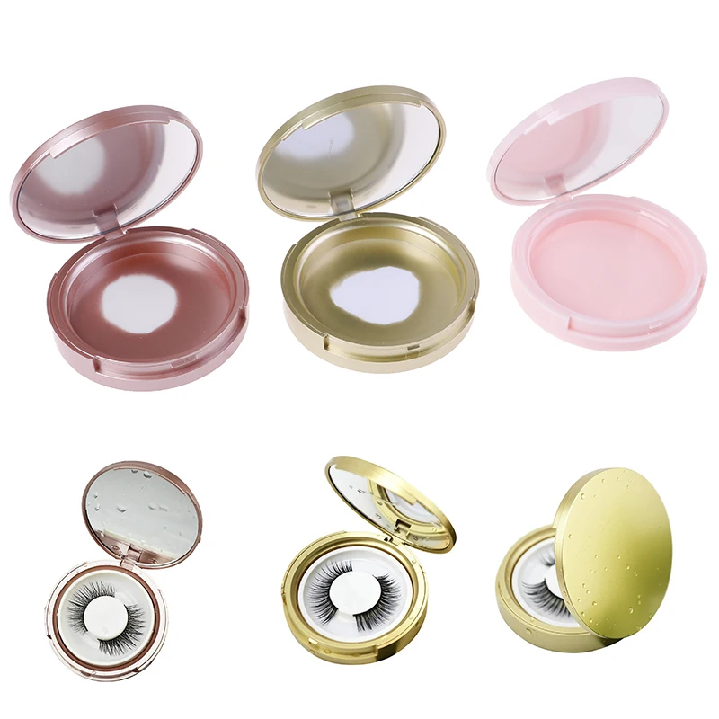 Cosmetic Mirror Case Organizer Beauty Makeup Tool Kit Round Cute False Eyelash Storage Box Maquillage Maleta De Maquiagem | Красота и