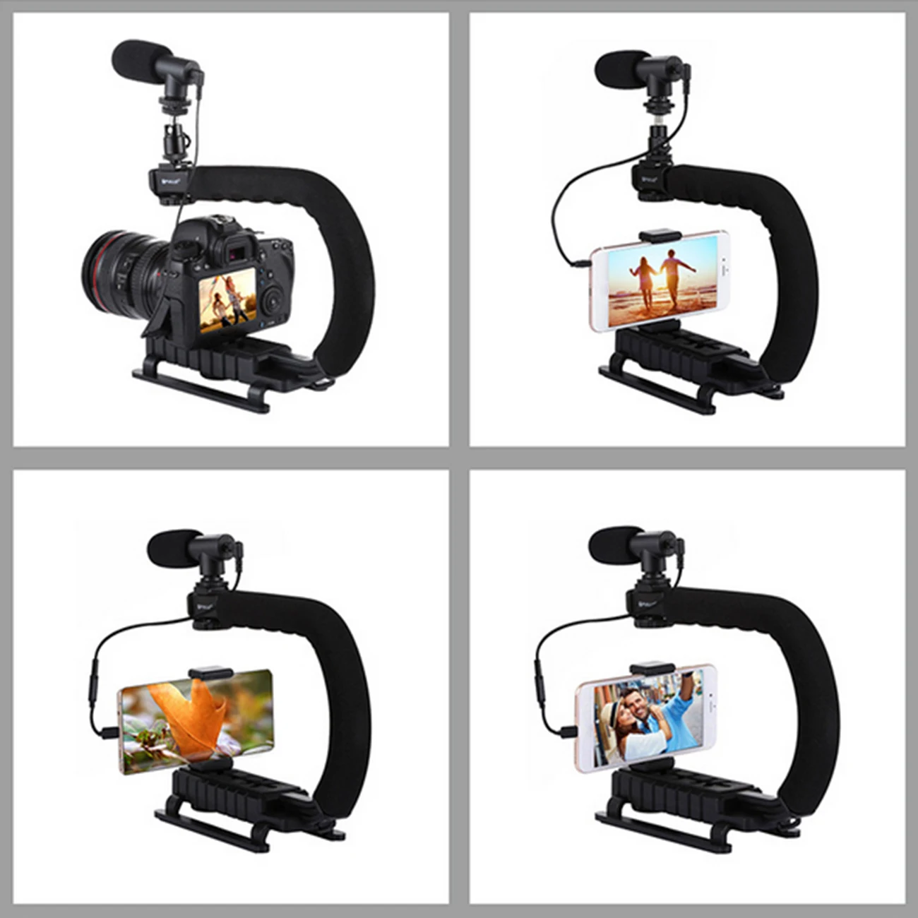 

PKT3011 Portable Handheld DV Bracket U/C Shape Stabilizer Video Microphone Kit for All SLR Camera Accessories