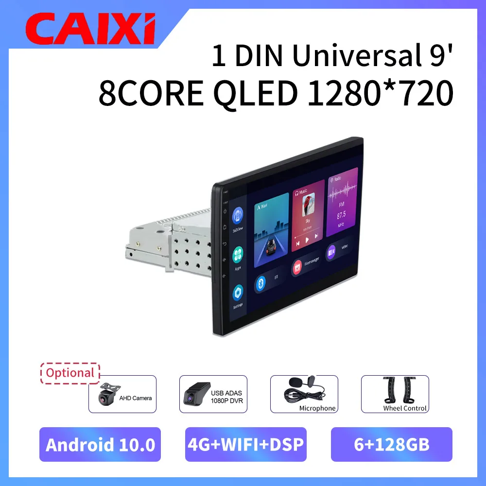 Caixi 9/10-дюймовый Android 10 1 Din Автомобильный мультимедийный видеоплеер с радио и карплеем gps авторадио vw Nissan Hyundai Toyota kia.