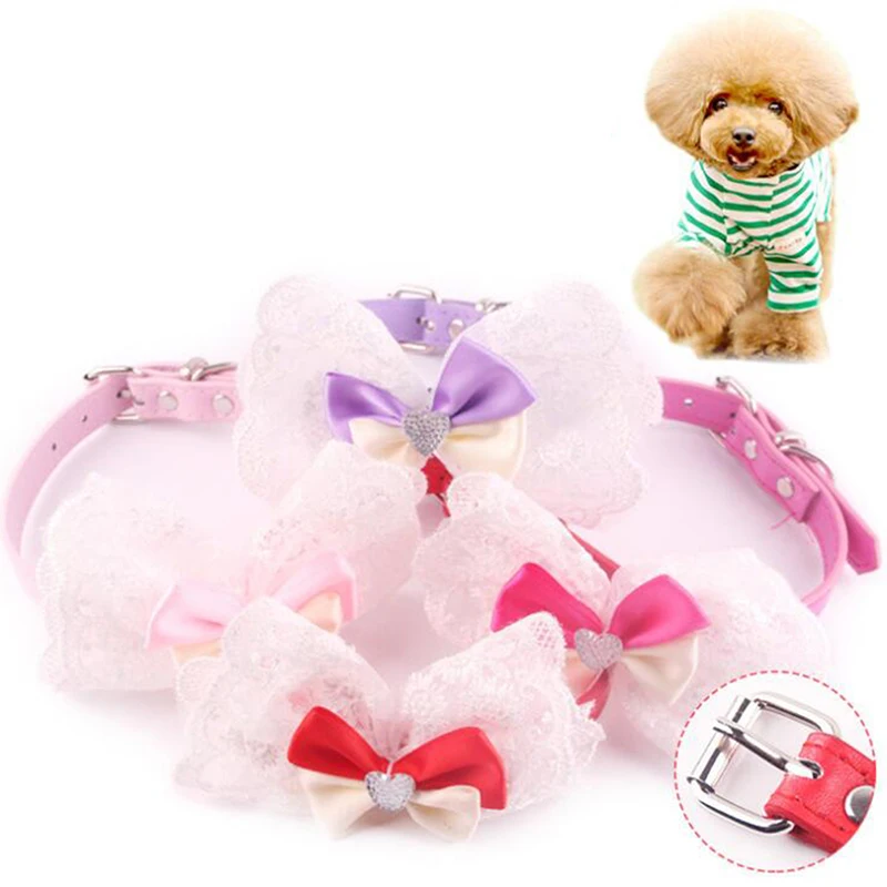 Ошейник для домашних животных ошейник собак стразы буксировки кошек с бантом