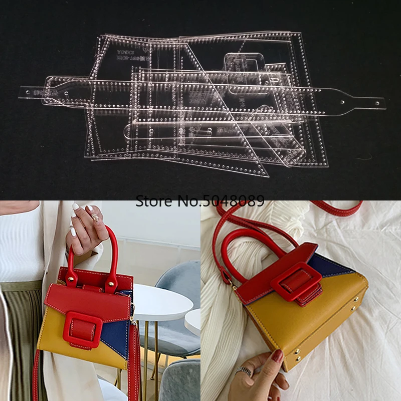 Акриловый трафарет кожи ручной работы женская сумка через плечо с шаблон для