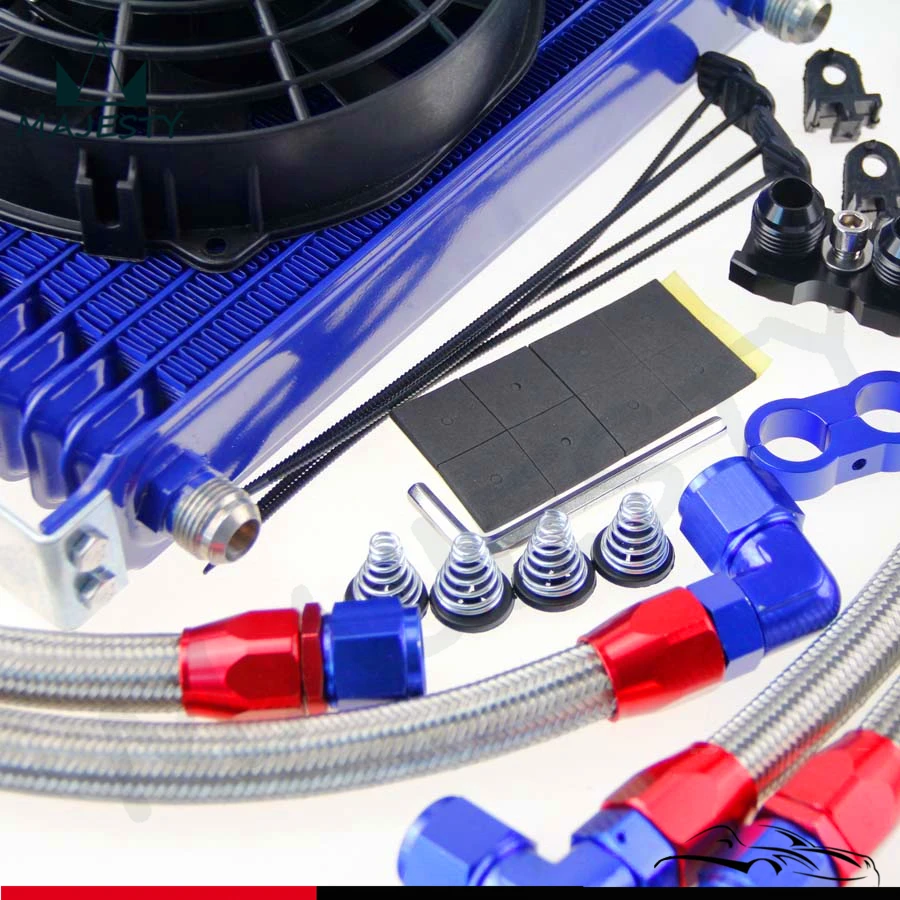 

AN10 15 Row Oil Cooler + 7" Electric Fan kit For BMW E36/E46 135/E90 335