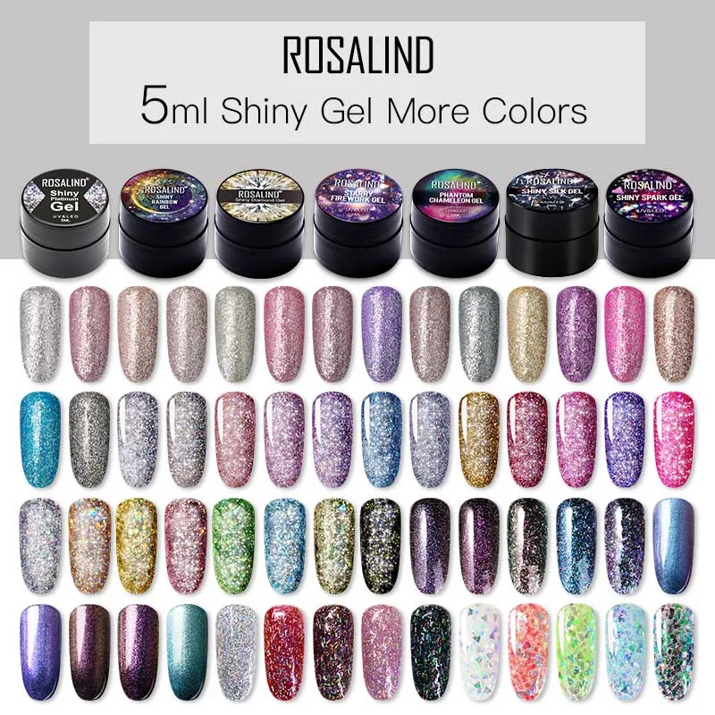 

ROSALIND Platinum Gel Nail Art 5ml Hybrid Varnishes Polish UV Manicure Semi Permanent Gel Lacquer Need Base Top Soak Off Nail