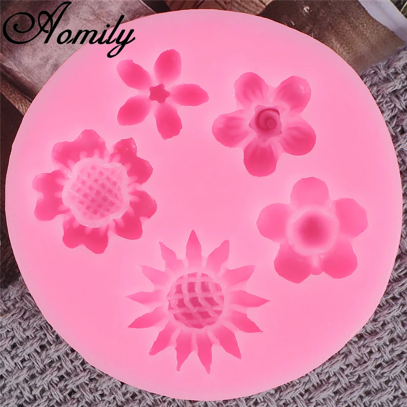 Aomily цветочная форма для торта шоколада силиконовая кухни Аксессуары выпечки |