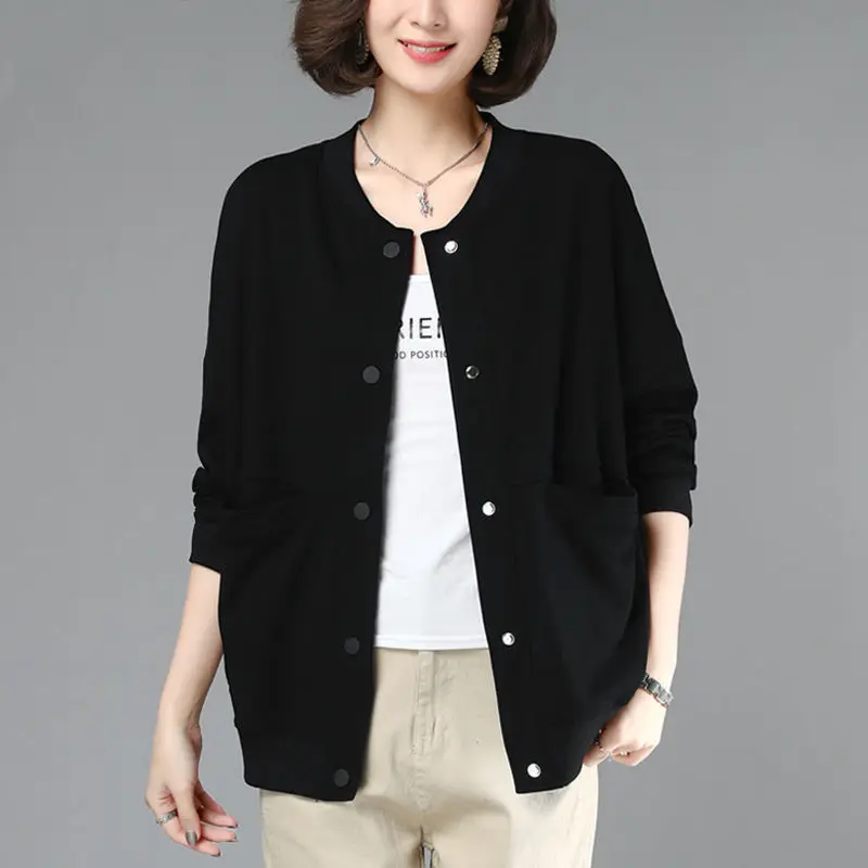 

Comfortable Spring Autumn Women Jacke Thin Section Casual Women's Coat Sports Buttons Solid Color Female Tops Clothes SS3544