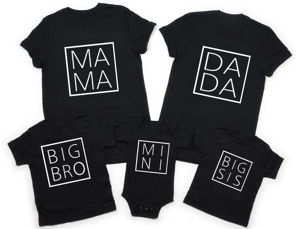 

Мини-рубашка женская с коротким рукавом и принтом «Big Sis and Bro»