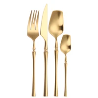 4 pieces matte gold cutlery set spoons forks knives flatware cutlery sets golden tableware set 1810 stainless steel cutlery set