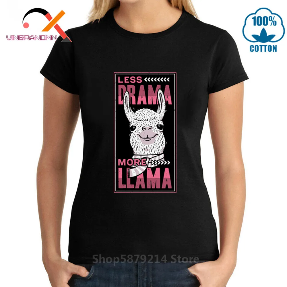 Футболка женская повседневная с ламой топ коротким рукавом и круглым вырезом в