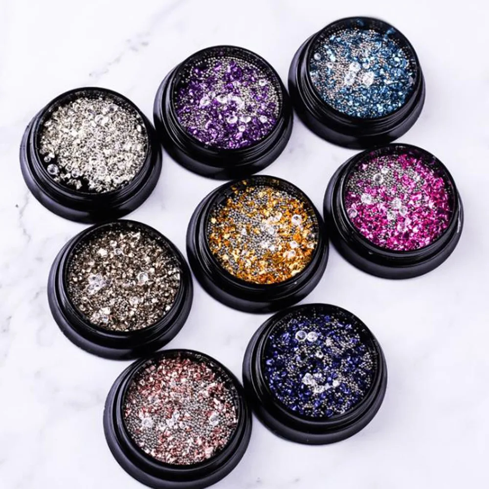 

Micro-diamond nail polish nail art flashing small broken diamond crystal sand super flash Irregular Sequins nail Rhinestones